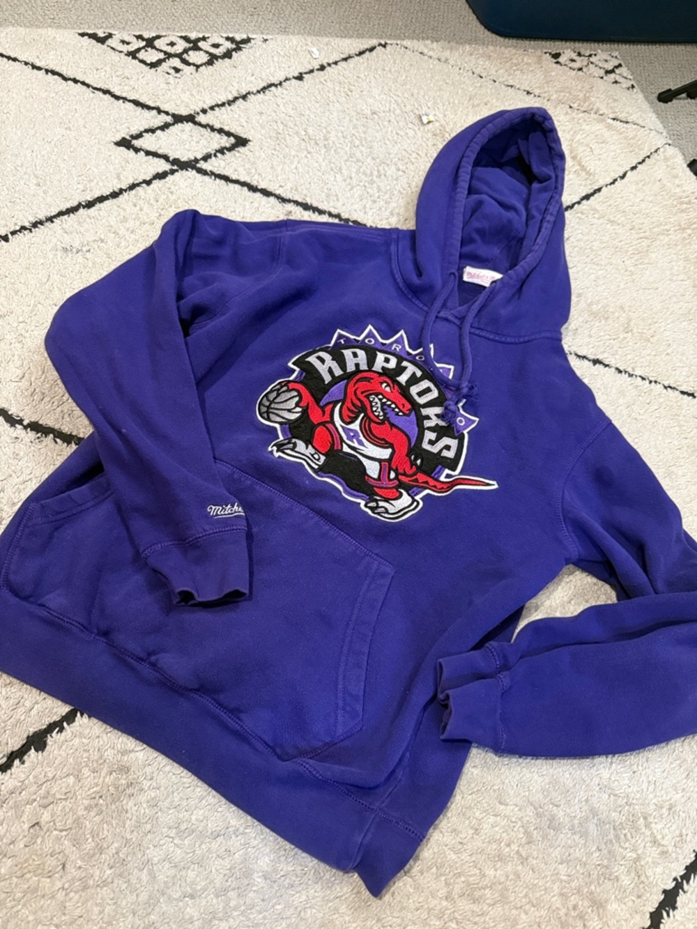 Mitchell & Ness Toronto Raptors Purple Hoodie with Red Logo